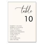 Moderne Script Zitkaarten Namen Minimale Bruiloft Kaart (Achterkant)