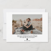 Moderne script zwart bedankt 2 foto's bruiloft (Achterkant)