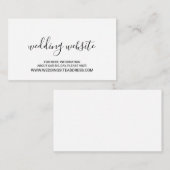 Moderne Script Zwart-wit bruiloft website Informatiekaartje (Voorkant / Achterkant)