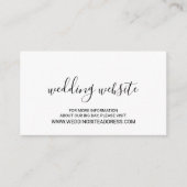 Moderne Script Zwart-wit bruiloft website Informatiekaartje (Voorkant)