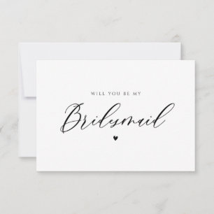 moderne scriptbridesmaid-voorstelkaart kaart
