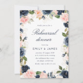 Moderne scriptbrij en marinerepetitie diner kaart (Voorkant)