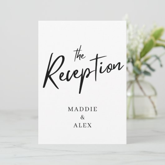 moderne scriptbruiloft-uitnodiging save the date (Staand voorkant)