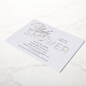 moderne scriptelegant baby shower folie-uitnodigin folie uitnodiging (Gedraaid)