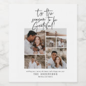 moderne scriptfoto dankbaar vakantie wijn etiket (Enkel label)