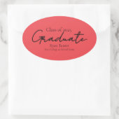 Moderne scriptie afstuderen ovale sticker (Tas)