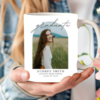 Moderne Scriptie Boho Boog Foto Afstudeercadeaus Koffiemok