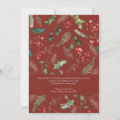 Moderne Scriptie Burgundy Rood Winterloof Foto Feestdagenkaart (Achterkant)