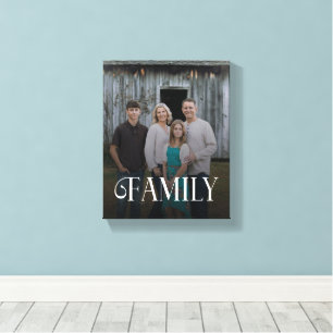 Moderne Scriptie Familie Aangepaste Foto Naam Canvas Afdruk