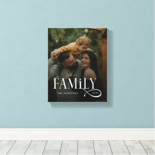 Moderne Scriptie Familie Aangepaste Foto Naam Canvas Afdruk