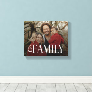 Moderne Scriptie Familie Aangepaste Foto Naam Canvas Afdruk