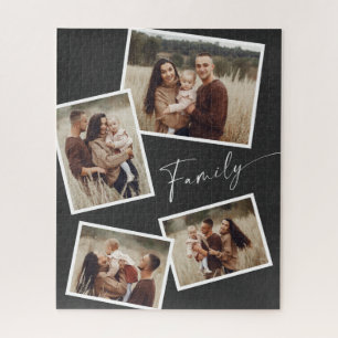 Moderne Scriptie Familie Foto Collage Legpuzzel