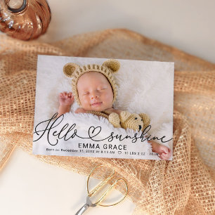 Moderne Scriptie Foto Baby Geboorte Aankondigingsk Feestdagenkaart