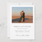 Moderne Scriptie Foto Bruiloft Save The Date Kaart (Achterkant)
