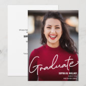 Moderne scriptie gepersonaliseerde afstudeerfoto aankondiging (Voorkant / Achterkant)