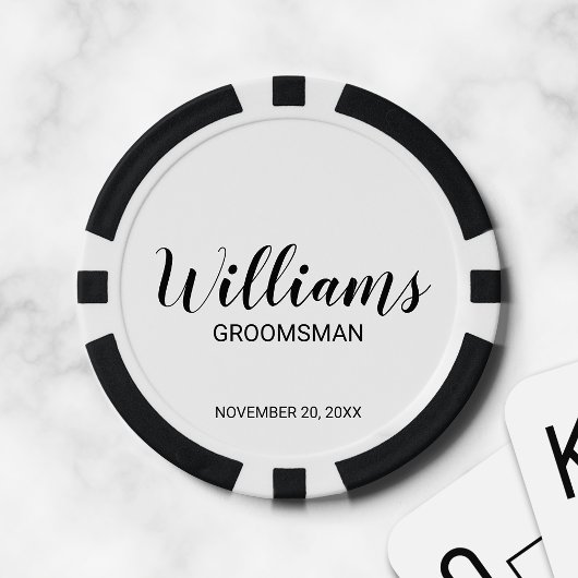 Moderne scriptie gepersonaliseerde bruidsjonker poker chips
