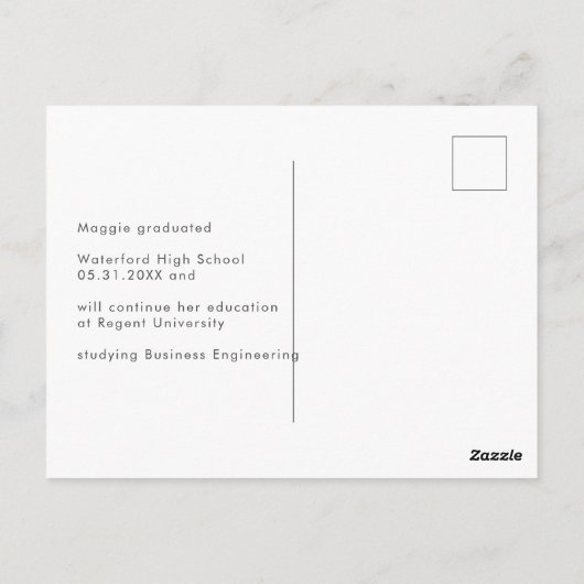 Moderne scripting 2023 afstuderen aankondiging briefkaart (Achterkant)
