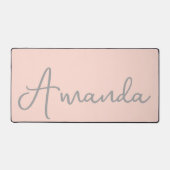 Moderne scriptnaam Blush Pink Bureaumat (Voorkant)