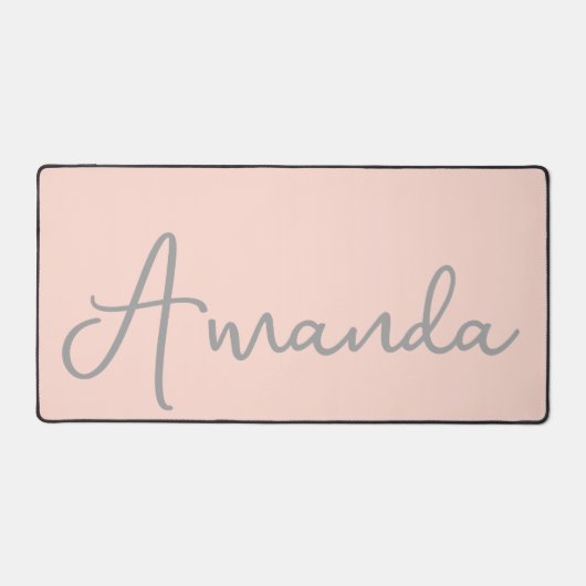 Moderne scriptnaam Blush Pink Bureaumat (Voorkant)
