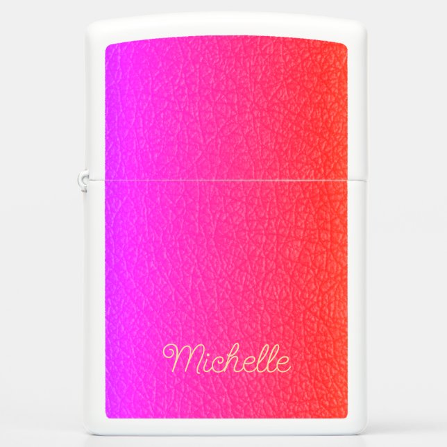 Moderne scriptnaam gepersonaliseerd hot roze gradi (Voorkant)