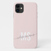Moderne scriptnaam monogram Case-Mate iPhone case (Achterkant)