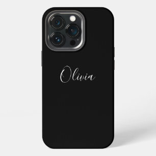 Moderne scriptnaam monogram elegant zwart iPhone 13 pro hoesje