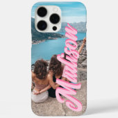 Moderne scriptnaam Monogram Foto Case-Mate iPhone Case (Achterkant)