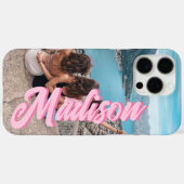 Moderne scriptnaam Monogram Foto Case-Mate iPhone Case (Achterkant (horizontaal))