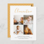 Moderne scriptnaam multi photo polka dot briefkaart (Voorkant / Achterkant)