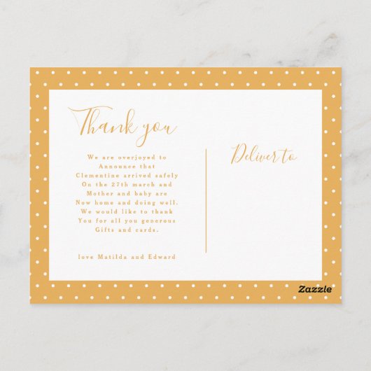 Moderne scriptnaam multi photo polka dot briefkaart (Achterkant)