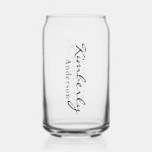 Moderne scriptnaam Persoonlijk Blikvorm Glas (Voorkant)