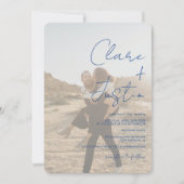 Moderne scriptnamen foto's Qr code bruiloft Kaart (Voorkant)