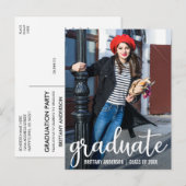 Moderne scriptpartijuitnodiging Foto W Uitnodiging Briefkaart (Voorkant / Achterkant)