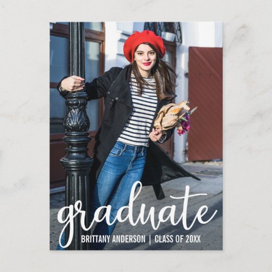 Moderne scriptpartijuitnodiging Foto W Uitnodiging Briefkaart (Voorkant)