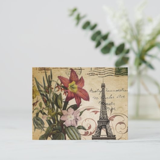 moderne  scripts zoals Paris Eiffel Tower Briefkaart (Staand voorkant)