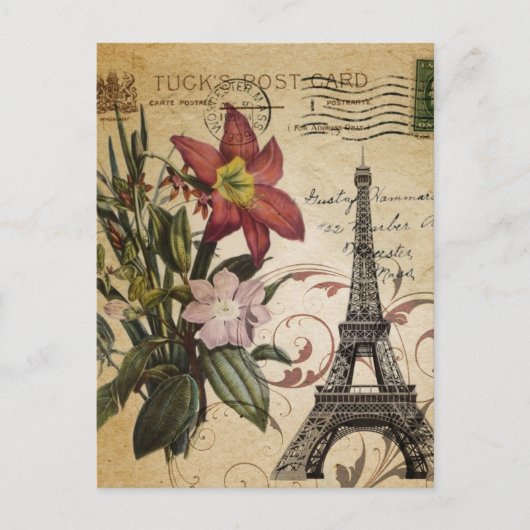 moderne  scripts zoals Paris Eiffel Tower Briefkaart (Voorkant)