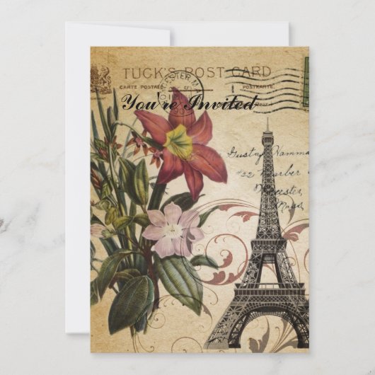 moderne  scripts zoals Paris Eiffel Tower Kaart (Voorkant)