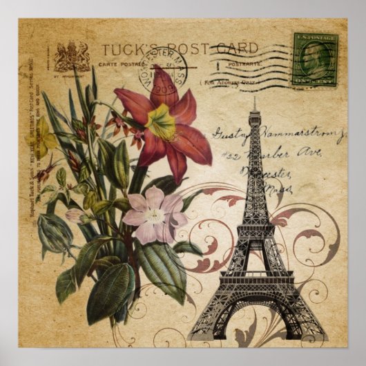 moderne  scripts zoals Paris Eiffel Tower Poster (Voorkant)