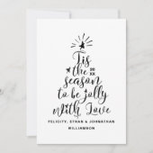 Moderne scripttekenkerstfoto met Typografie Feestdagenkaart (Voorkant)