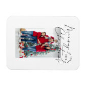 Moderne scripttypografie 1 foto Kerstfeestdag Magneet (Horizontaal)