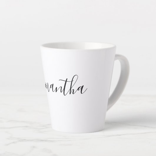 Moderne scripttypografie Aangepaste naam Latte Mok (Rechterhoek)