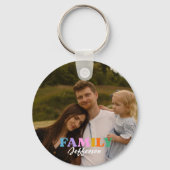 Moderne scripttypografie foto minimalistische fami sleutelhanger (Voorkant)