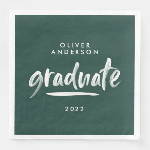 Moderne scripttypografie groene graduatie-partij servet