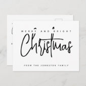 Moderne scripttypografie Verry Kerstmis Briefkaart (Voorkant / Achterkant)