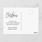 Moderne scripttypografie Verry Kerstmis Briefkaart (Achterkant)