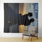 Moderne Scriptuur Mr & Mrs Trouwachtergrond banner Wandkleed (In Situ (horizontaal))