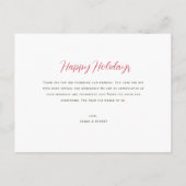 moderne scriptvakantieaankondiging briefkaart (Achterkant)