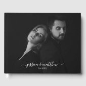 Moderne Scripty zwart-wit foto Gastenboek (Voorkant)