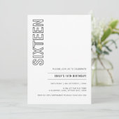 Moderne Seize 16e anniversaire Invitation de fête (Debout devant)