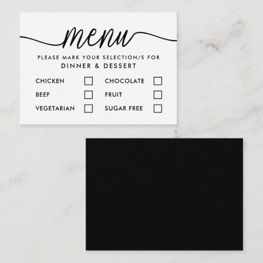 Moderne selectie in het menu Eenvoudig script in z (Voorkant / Achterkant)